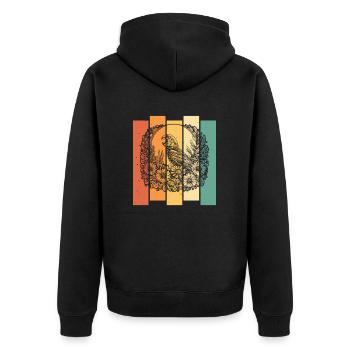 Parrot Wild Flowers Floral Moon - Unisex Premium Organic Zip Hoodie - black - Back - Nico (187cm)