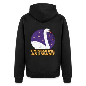 Schwan Schwanenliebhaber Schwäne Geschenk - Unisex Premium Bio Zip Hoodie - Schwarz - Hinten - Nico (187cm)