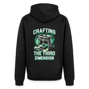 3D Druck 3D Engineer Crafting The Third Dimension - Unisex Premium Bio Zip Hoodie - Schwarz - Hinten - Nico (187cm)