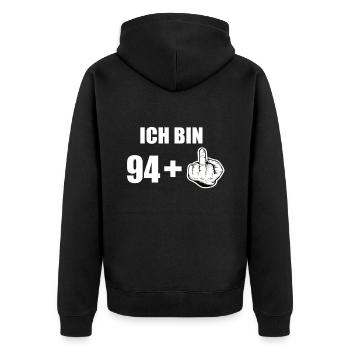 95 anniversaire - Veste à capuche bio Premium Unisexe - noir - Dos - Nico (187cm)
