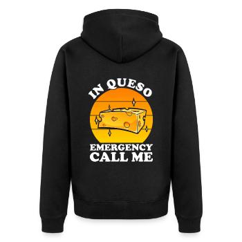 Cheesemaker Dairy Cheese maker Dairy technologist Cheese - Unisex Premium Organic Zip Hoodie - black - Back - Nico (187cm)