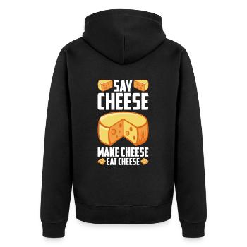Cheesemaker Dairy Cheese maker Dairy technologist Cheese - Unisex Premium Organic Zip Hoodie - black - Back - Nico (187cm)