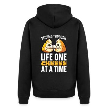 Cheesemaker Dairy Cheese maker Dairy technologist Cheese - Unisex Premium Organic Zip Hoodie - black - Back - Nico (187cm)