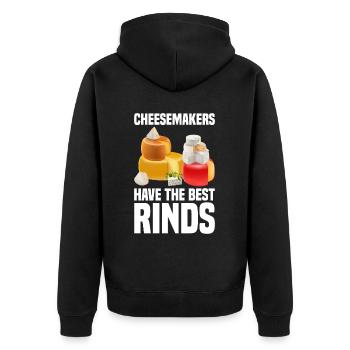 Cheesemaker Dairy Cheese maker Dairy technologist Cheese - Unisex Premium Organic Zip Hoodie - black - Back - Nico (187cm)