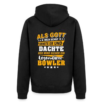 Bowler Bowling - Veste à capuche bio Premium Unisexe - noir - Dos - Nico (187cm)
