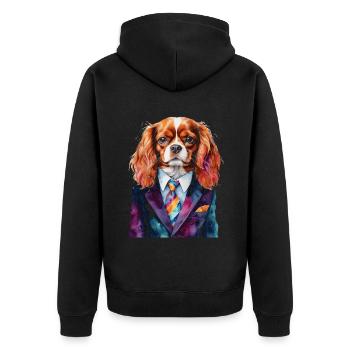 Cavalier King Charles Spaniel Costume Imprimé Chien - Veste à capuche bio Premium Unisexe - noir - Dos - Nico (187cm)