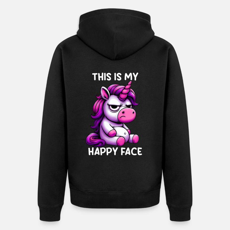 C’est mon visage heureux - Veste à capuche bio Premium Unisexe - noir