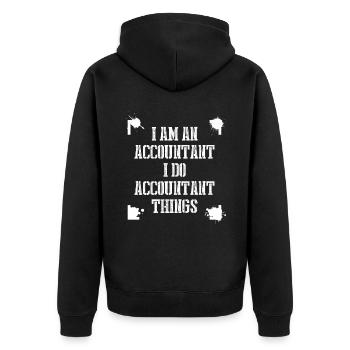 Accounting Bookkeeping Accountant - Unisex Premium Organic Zip Hoodie - black - Back - Nico (187cm)