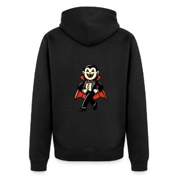 Rétro Vintage Style Halloween Costume Décoration Vampire - Veste à capuche bio Premium Unisexe - noir - Dos - Nico (187cm)