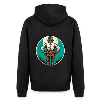 Drôle de mort-vivant cul Halloween Costume Décoration - Veste à capuche bio Premium Unisexe - noir - Dos - Nico (187cm)