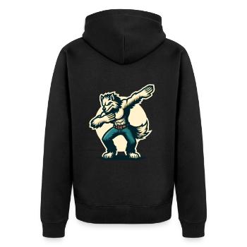 Dabbing Werewolf Funny Dabbing Design - Unisex Premium Organic Zip Hoodie - black - Back - Nico (187cm)