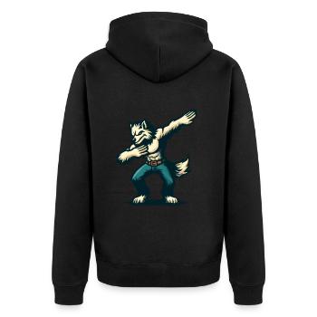Dabbing Werewolf Funny Dabbing Design - Unisex Premium Organic Zip Hoodie - black - Back - Nico (187cm)