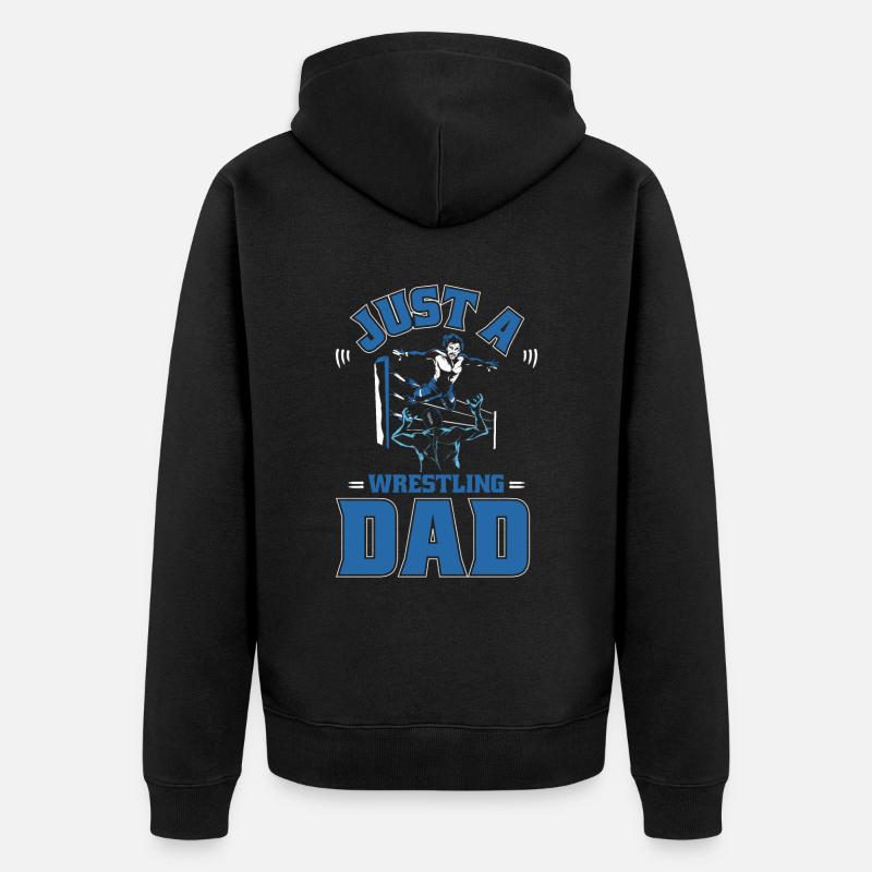 Lutteur Juste un papa lutteur - Veste à capuche bio Premium Unisexe - noir
