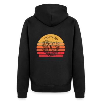 Pig Pig Farmer Moon Howling - Unisex Premium Organic Zip Hoodie - black - Back - Nico (187cm)