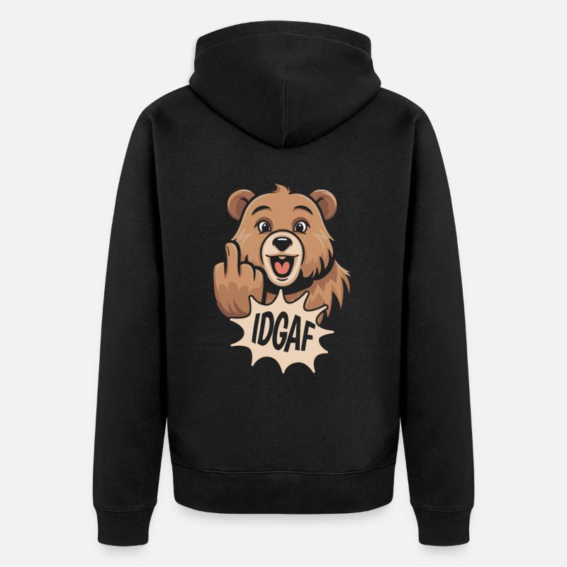 Ours Ours Brun Idgaf - Veste à capuche bio Premium Unisexe - noir