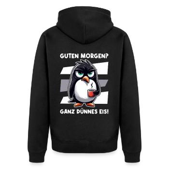 Bonjour très mince glace ami pingouin - Veste à capuche bio Premium Unisexe - noir - Dos - Nico (187cm)
