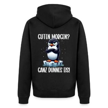 Bonjour très mince glace ami pingouin - Veste à capuche bio Premium Unisexe - noir - Dos - Nico (187cm)