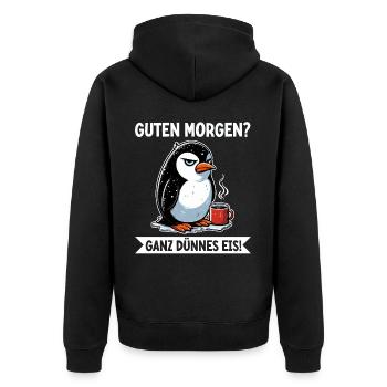 Bonjour très mince glace ami pingouin - Veste à capuche bio Premium Unisexe - noir - Dos - Nico (187cm)