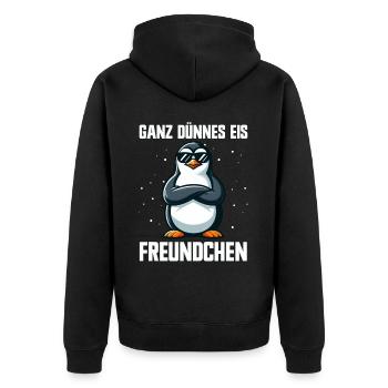 Bonjour très mince glace ami pingouin - Veste à capuche bio Premium Unisexe - noir - Dos - Nico (187cm)