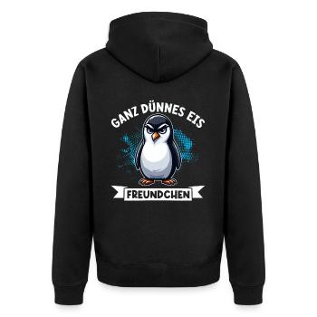 très mince glace ami drôle pingouin - Veste à capuche bio Premium Unisexe - noir - Dos - Nico (187cm)