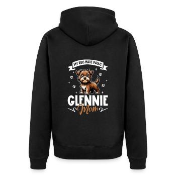 Irish Glen of Imaal Terrier Mama - Unisex Premium Bio Zip Hoodie - Schwarz - Hinten - Nico (187cm)
