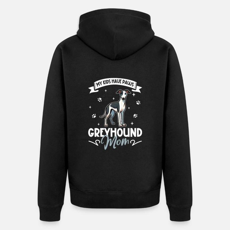 Greyhound Mama - Veste à capuche bio Premium Unisexe - noir