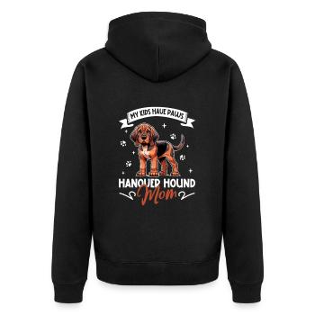 Chien de chasse au parfum hanovrien maman - Veste à capuche bio Premium Unisexe - noir - Dos - Nico (187cm)