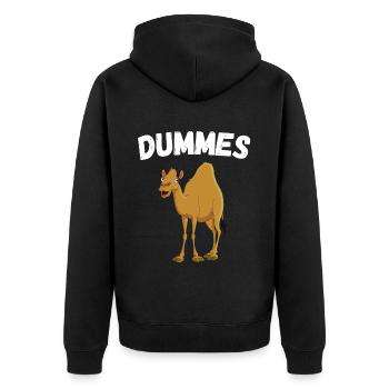 Silly Camel Funny Saying Fun Sayings Humor - Unisex Premium Organic Zip Hoodie - black - Back - Nico (187cm)
