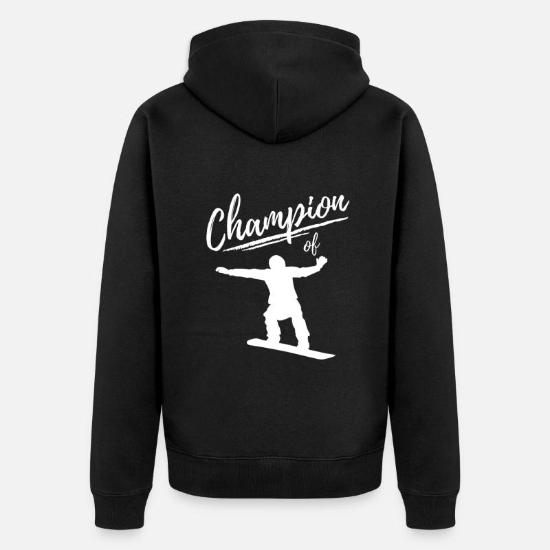 Champion de Snowboard Adventure - Veste à capuche bio Premium Unisexe - noir