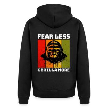 Mountain Gorilla Berggorilla - Unisex Premium Bio Zip Hoodie - Schwarz - Hinten - Nico (187cm)