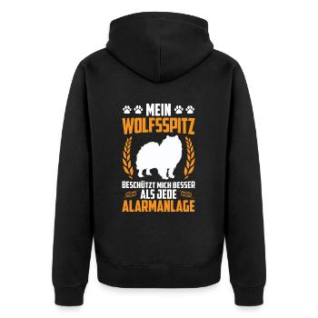 Wolfspitz est meilleur qu’Alarm Keeshond - Veste à capuche bio Premium Unisexe - noir - Dos - Nico (187cm)