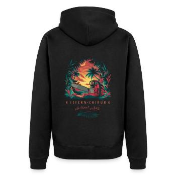 ORAL SURGEON - Humorous Chillout Vibes - Unisex Premium Organic Zip Hoodie - black - Back - Nico (187cm)