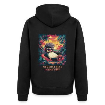 Chillout Vibes Design : décontracté et élégant - Veste à capuche bio Premium Unisexe - noir - Dos - Nico (187cm)