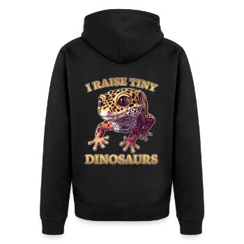 Leopardgecko Spruch Lustiges Leopardgecko Geschenk - Unisex Premium Bio Zip Hoodie - Schwarz - Hinten - Nico (187cm)