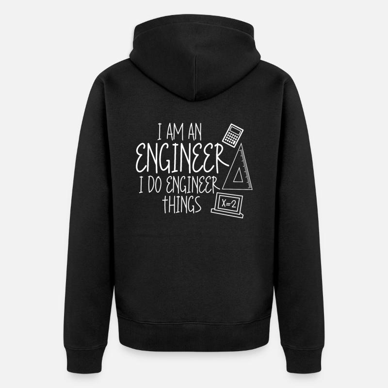 Engineer Joke Mechanical Engineering - Unisex Premium Organic Zip Hoodie - black