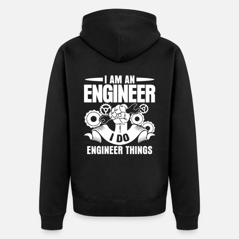 Engineer Engineering - Unisex Premium Organic Zip Hoodie - black