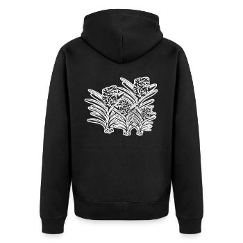 Orchidées Fleurs Orchidée - Veste à capuche bio Premium Unisexe - noir - Dos - Nico (187cm)