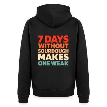 Sauerteig Brot - Unisex Premium Bio Zip Hoodie - Schwarz - Hinten - Nico (187cm)