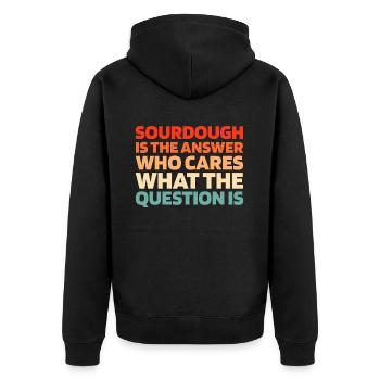 Sauerteig Brot - Unisex Premium Bio Zip Hoodie - Schwarz - Hinten - Nico (187cm)