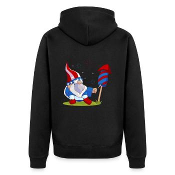 Adorable Gnome Fireworks America - Veste à capuche bio Premium Unisexe - noir - Dos - Nico (187cm)