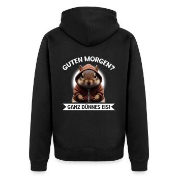 Bonjour très mince glace drôle d’écureuil - Veste à capuche bio Premium Unisexe - noir - Dos - Nico (187cm)