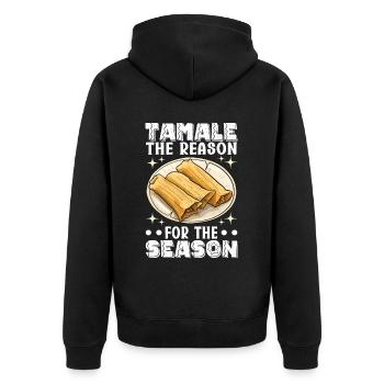 Tamale Mexikanisches Essen Tamale Liebhaber - Unisex Premium Bio Zip Hoodie - Schwarz - Hinten - Nico (187cm)