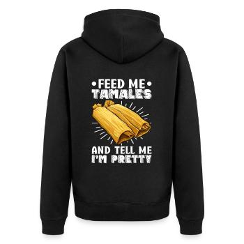 Tamale Mexikanisches Essen Tamale Liebhaber - Unisex Premium Bio Zip Hoodie - Schwarz - Hinten - Nico (187cm)
