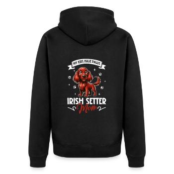 Irish Red Setter Mom - Unisex Premium Organic Zip Hoodie - black - Back - Nico (187cm)