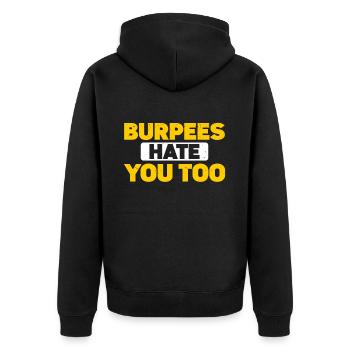 Burpee Workout Gym Citations Les Burpees vous détestent aussi - Veste à capuche bio Premium Unisexe - noir - Dos - Nico (187cm)
