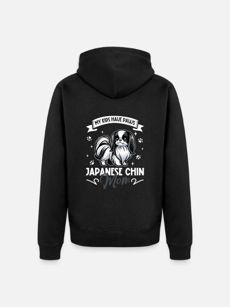 Japan Chin Mama - Unisex Premium Organic Zip Hoodie - black