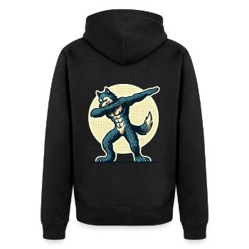 Dabbing Werewolf Funny Dabbing Design Full Moon - Unisex Premium Organic Zip Hoodie - black - Back - Nico (187cm)