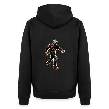 Retro Vintage Stil Halloween Zombie Kostüm Deko - Unisex Premium Bio Zip Hoodie - Schwarz - Hinten - Nico (187cm)