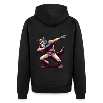 Dabbing Werewolf Funny Dabbing Design Full Moon - Unisex Premium Organic Zip Hoodie - black - Back - Nico (187cm)