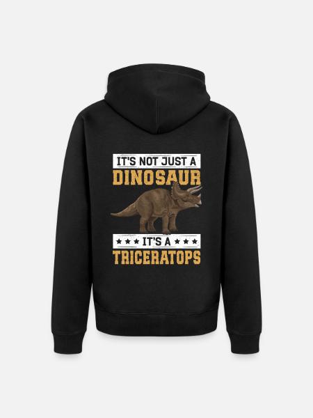 Triceratops Dinosaur Dinos Gift - Unisex Premium Organic Zip Hoodie - black